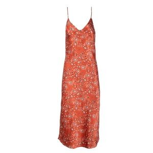 Dannijo Red Bandana Midi Slip Dress